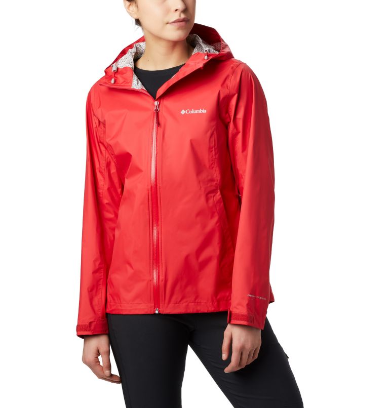 Red Women's EvaPOURation Rain Jacket | RQLGFP-154 - Columbia Outlet Store