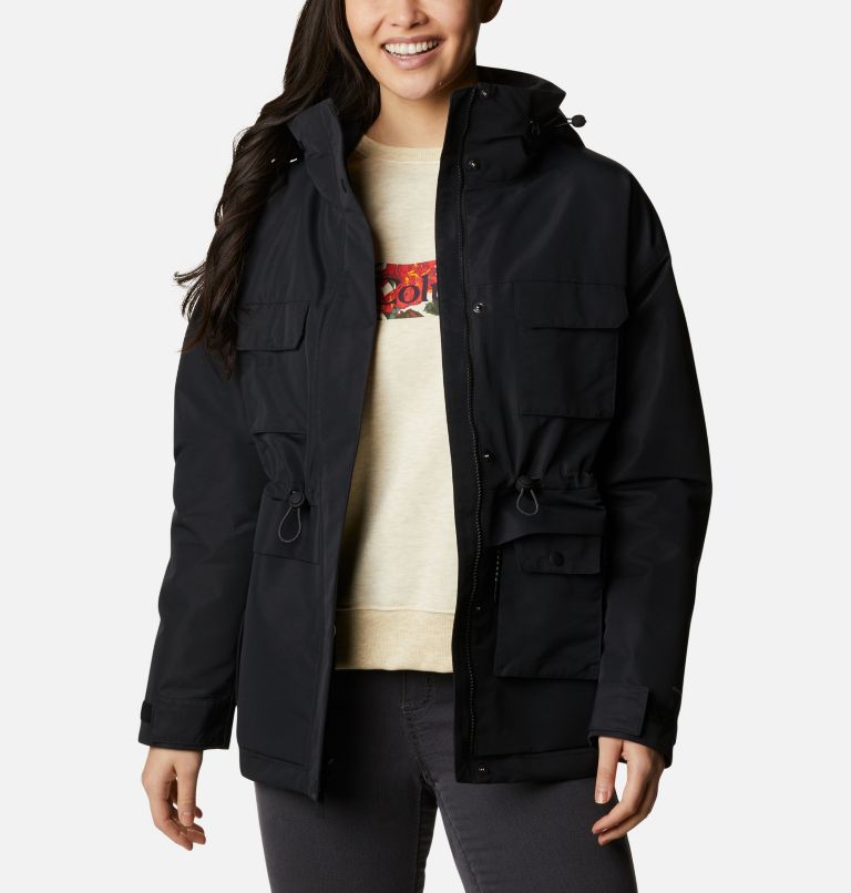 Black Women's Street Trekker Rain Jacket | FLCZBO-461 - Columbia Outlet Store