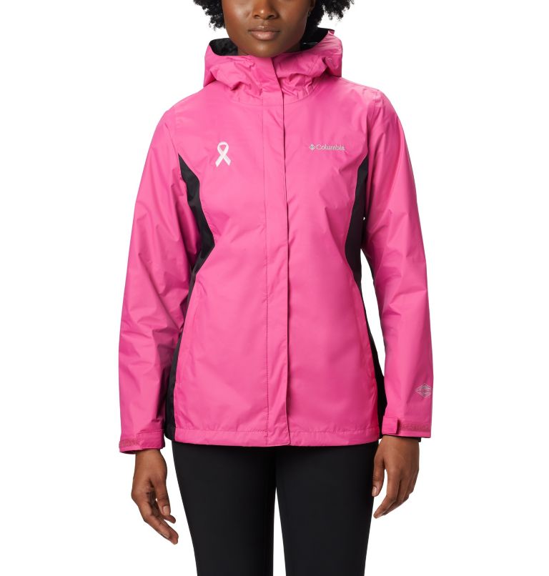 Pink Black Women's Tested Tough Rain Jacket | FCZJLG-273 - Columbia Outlet Store