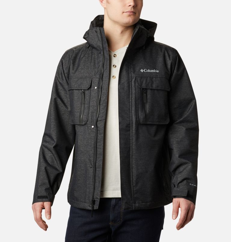 Black Men's Otira Pass Rain Jacket | UAVKCF-803 - Columbia Outlet Store