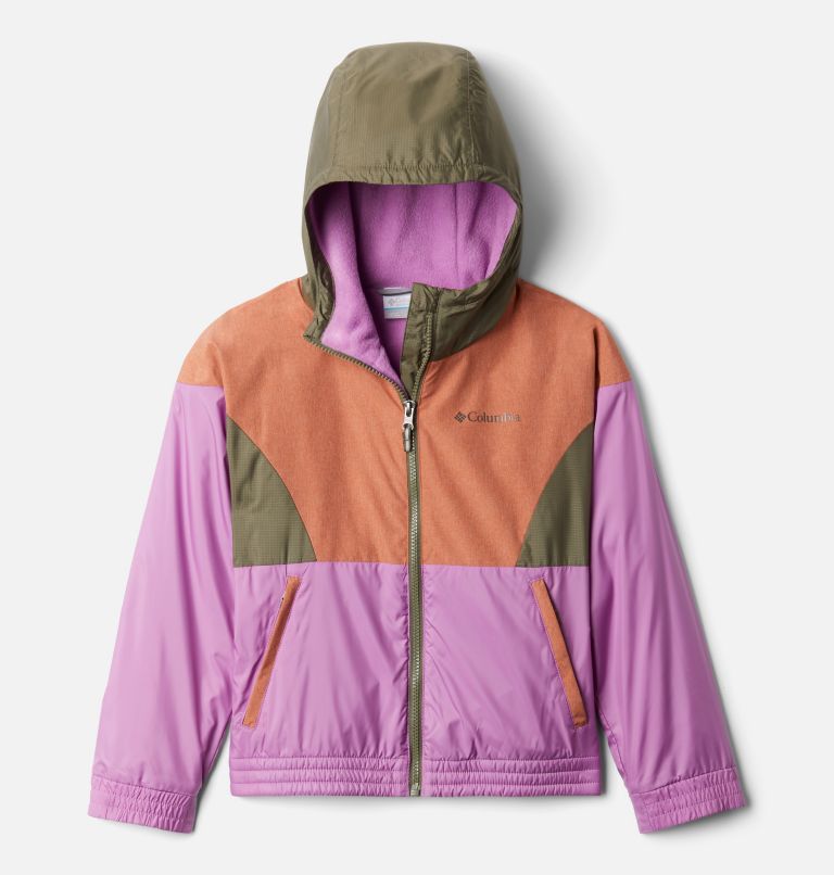 Pink Brown Green Kids' Side Hill Windbreaker | RWYBTA-480 - Columbia Outlet Store