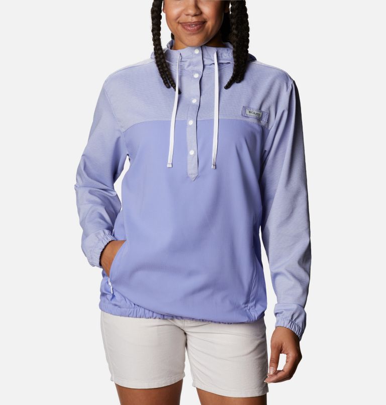 Blue White Women's PFG Tamiami Hoodies | HCOBJZ-632 - Columbia Outlet Store