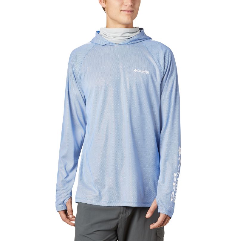 Blue Men's PFG Terminal Deflector Hoodies | ZTJSYV-830 - Columbia Outlet Store