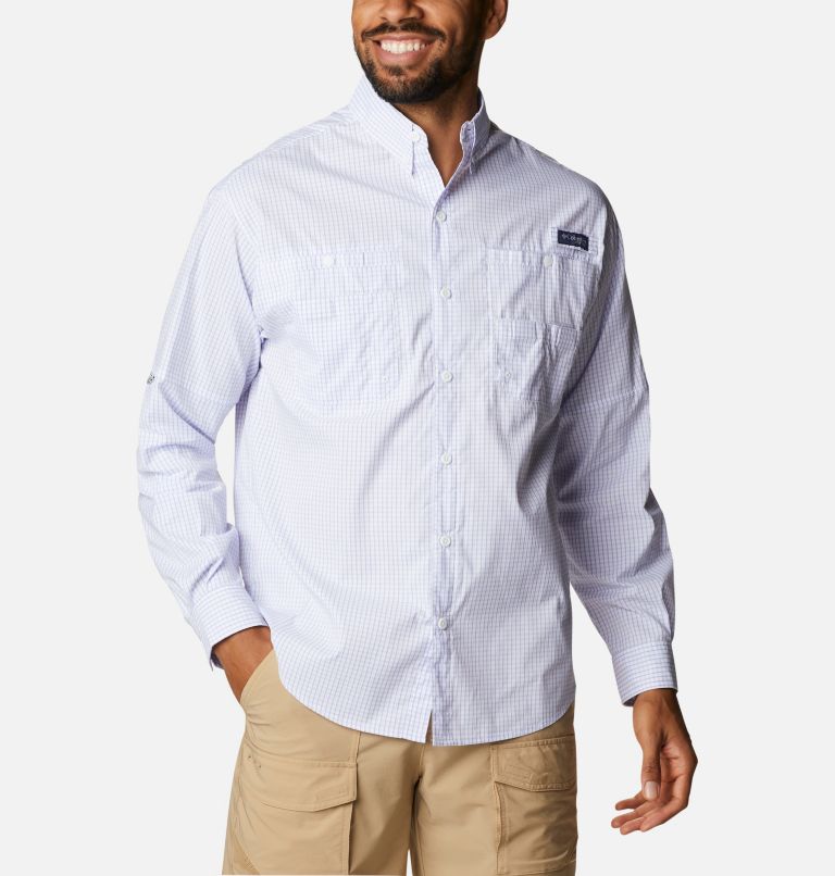 Navy Men's PFG Super Tamiami Fishing Shirts | DBLJRE-687 - Columbia Outlet Store