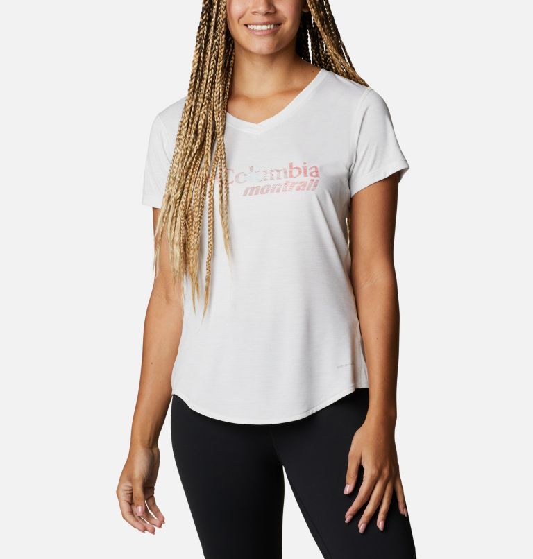 White Women's Trinity Trail T-Shirt | YBRKAO-653 - Columbia Outlet Store