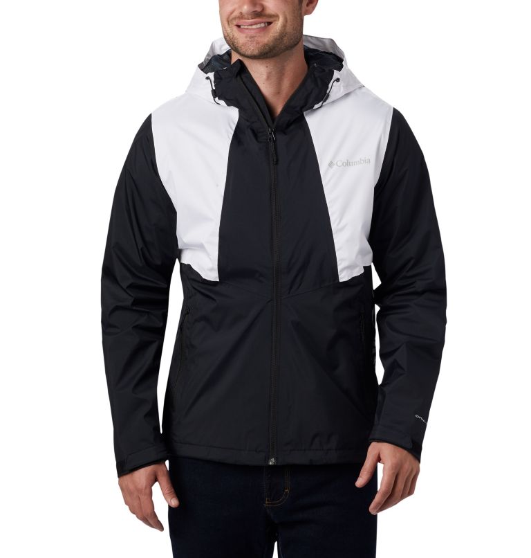 Black White Men's Inner Limits Rain Jacket | LOGVJI-830 - Columbia Outlet Store