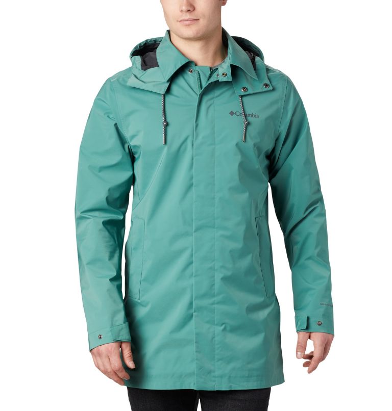 Green Men's East Park Rain Jacket | NVMLCZ-954 - Columbia Outlet Store