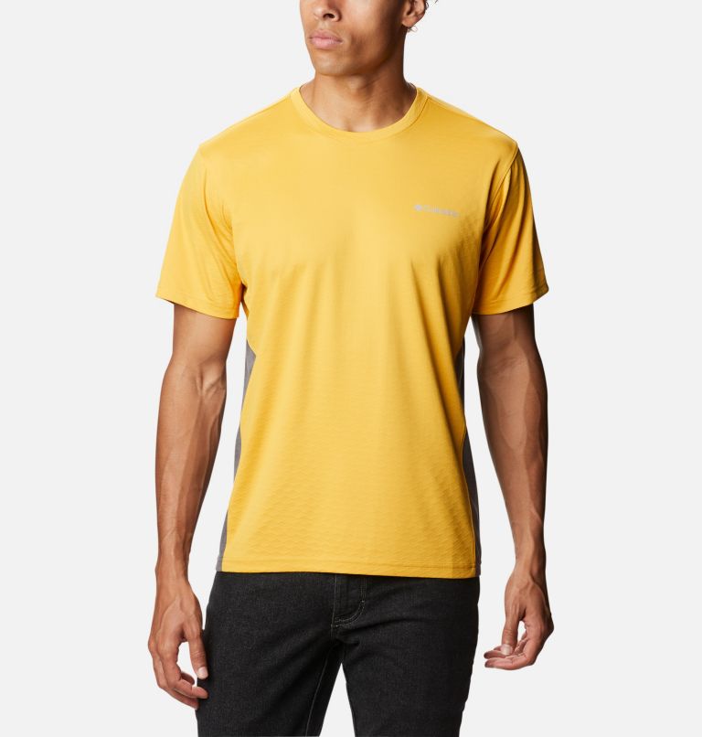 Yellow Grey Men's Zero Ice Cirro-Cool T-Shirt | YMONBR-184 - Columbia Outlet Store