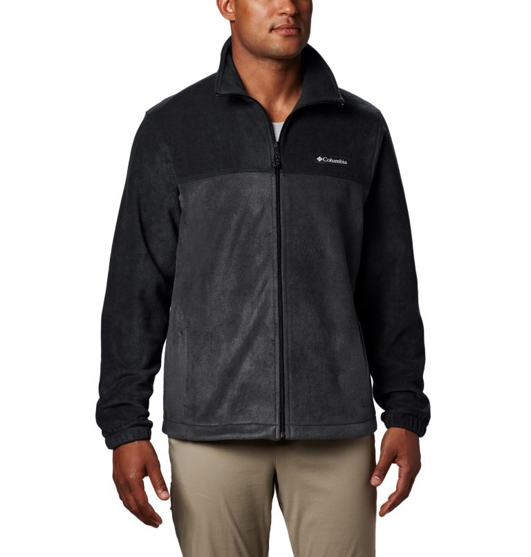 Black Grey Men's Steens Mountain 2.0 Fleece Jacket | TYQSDI-709 - Columbia Outlet Store