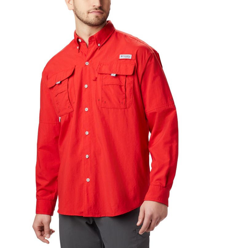 Red Men's PFG Bahama II Fishing Shirts | GTKQLC-814 - Columbia Outlet Store