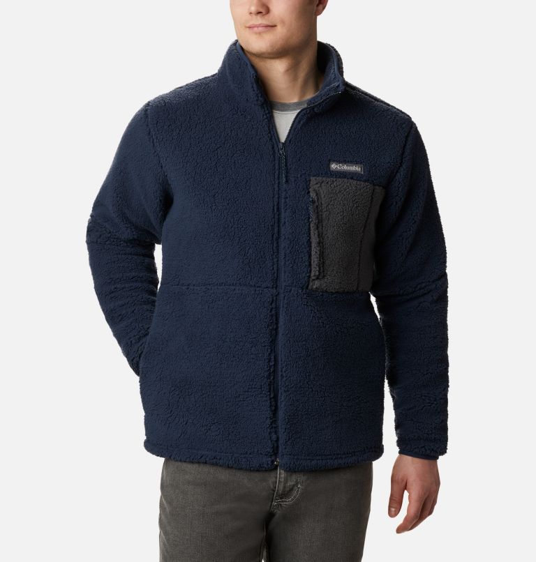 Navy Men's Sherpa Fleece Jacket | XHKZDU-370 - Columbia Outlet Store