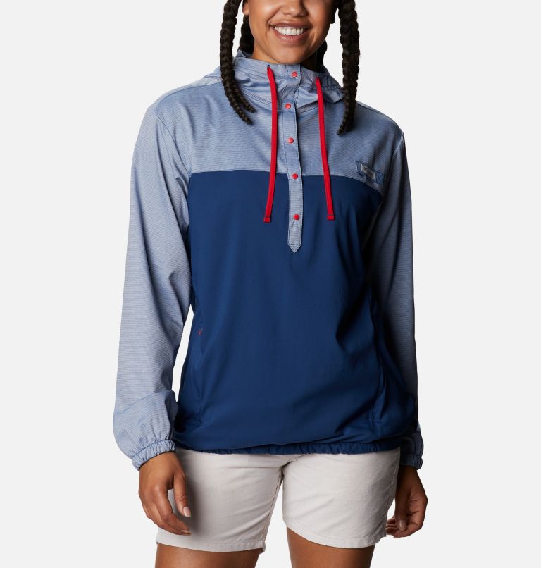 Blue White Women's PFG Tamiami Hoodies | HCOBJZ-632 - Columbia Outlet Store