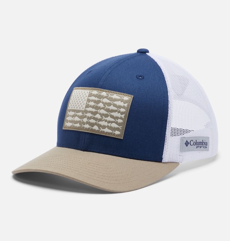 Brown Khaki Men's PFG Mesh Snap Back Baseball Cap Hats | NSEKGW-069 - Columbia Outlet Store