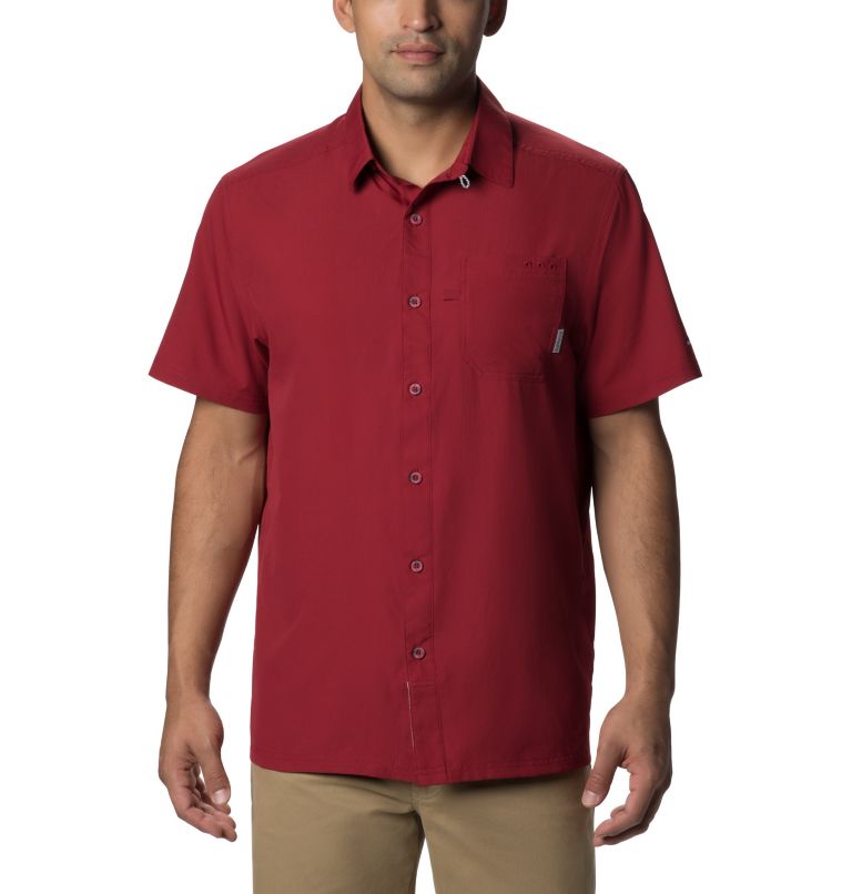 Red Men's PFG Slack Tide Shirts | UJELBR-345 - Columbia Outlet Store