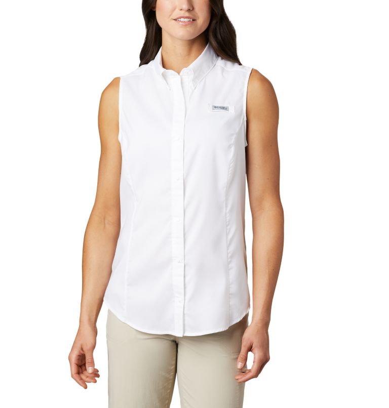 White Women's PFG Tamiami Shirts | FQNGAB-104 - Columbia Outlet Store
