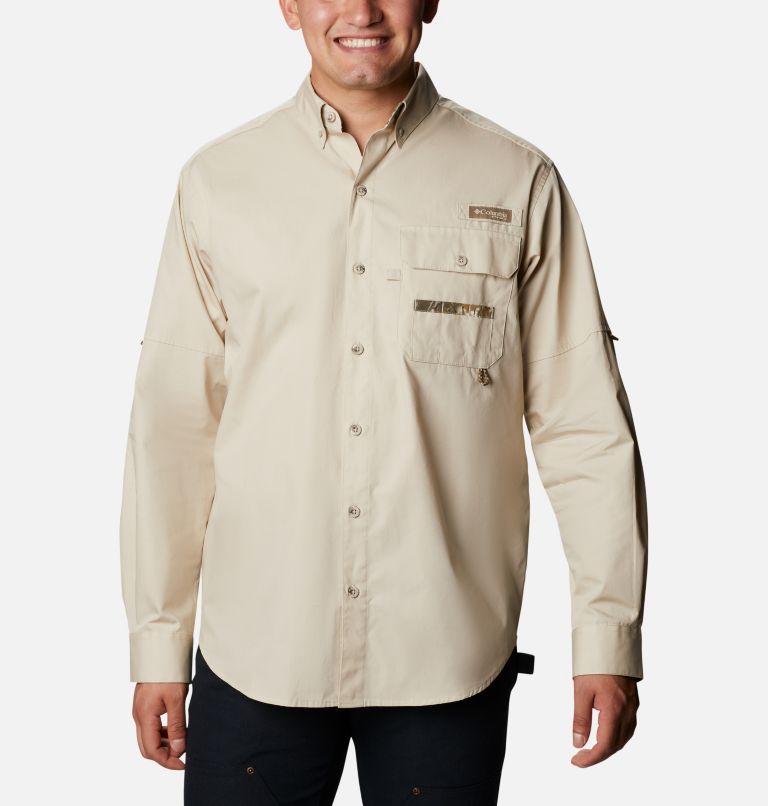 Khaki Men's Sharptail Shirts | DLZEHT-461 - Columbia Outlet Store