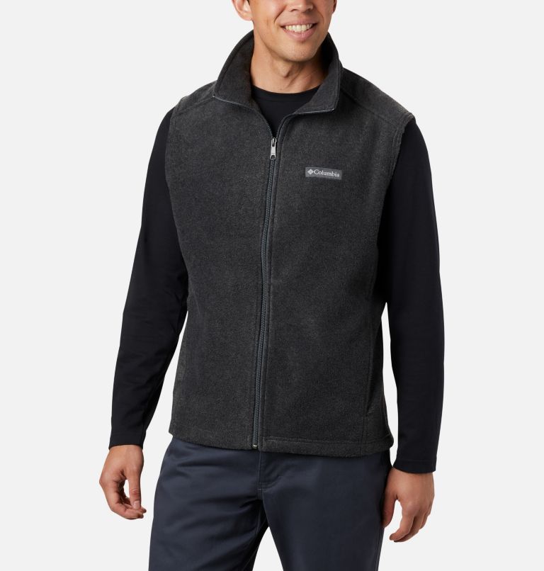Black Grey Men's Steens Mountain Vest | QZJLSB-867 - Columbia Outlet Store