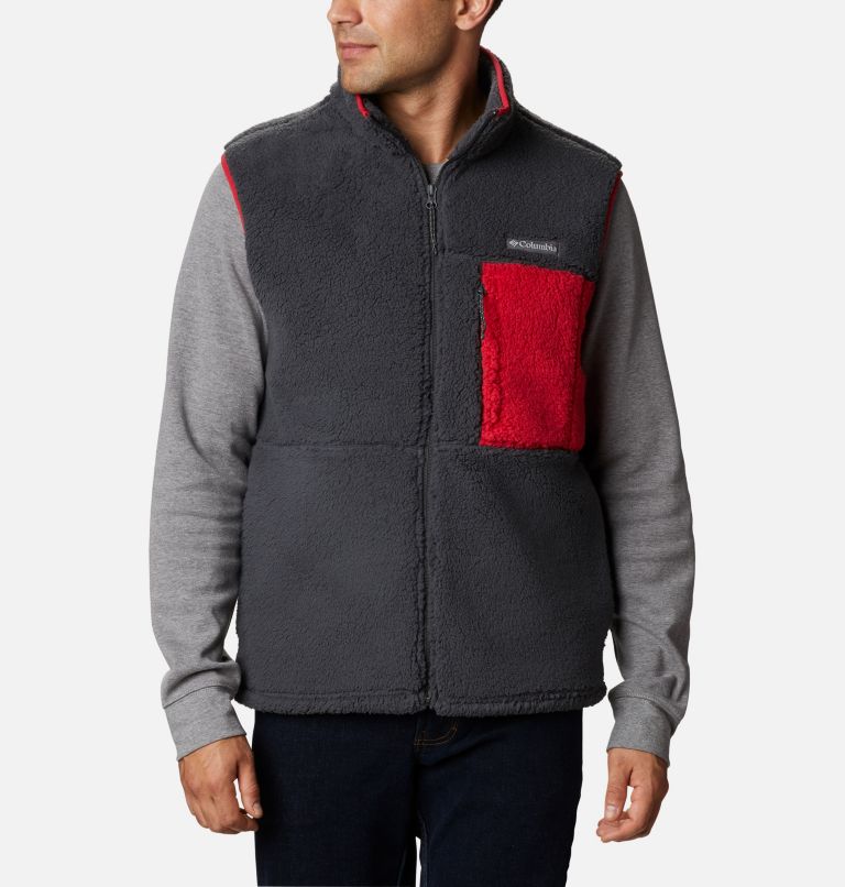 Black Red Men's Mountainside Sherpa Vest | JBSENL-457 - Columbia Outlet Store