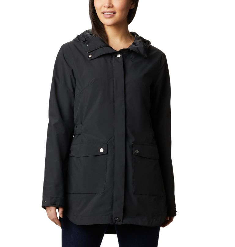 Black Women's Here And There Rain Jacket | PZINAE-657 - Columbia Outlet Store