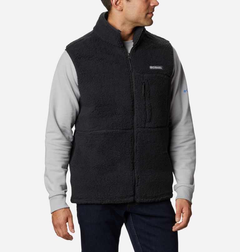 Black Red Men's Mountainside Sherpa Vest | JBSENL-457 - Columbia Outlet Store