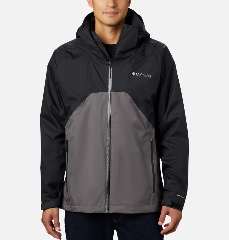 Grey Red Men's Rain Scape Rain Jacket | KNSZJG-753 - Columbia Outlet Store