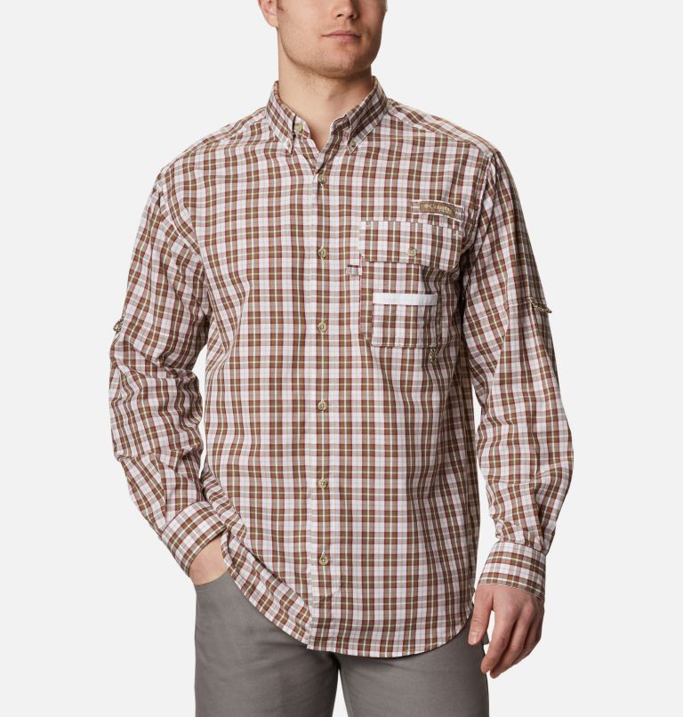 Red Men's PHG Super Sharptail Shirts | QPSYWT-501 - Columbia Outlet Store
