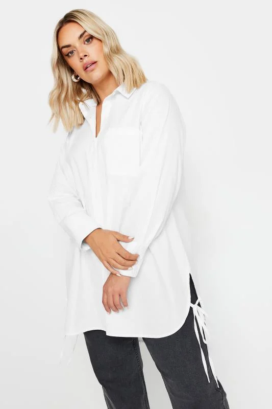 Yours YOURS Curve Black Pleat Front Tapered Trousers