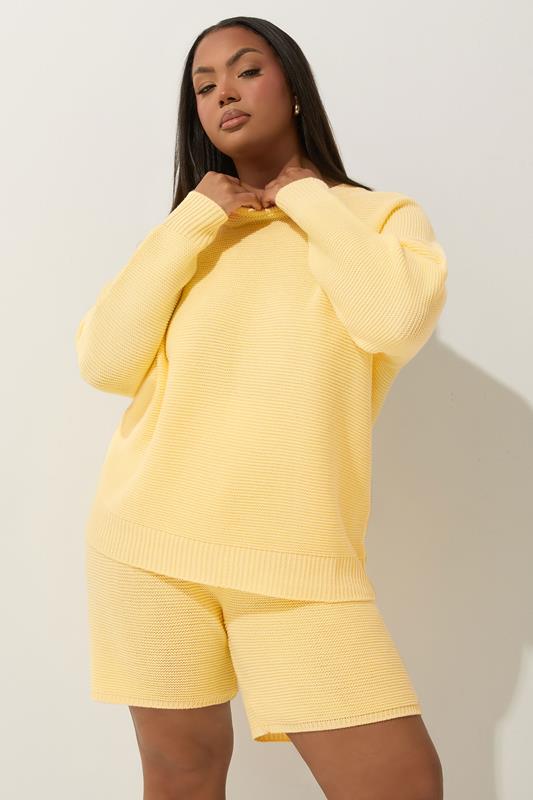Limited Collection LIMITED COLLECTION Curve Yellow Crew Neck Knitted Jumper
