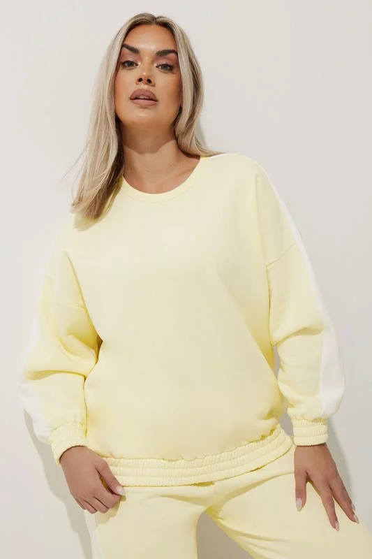 Limited Collection LIMITED COLLECTION Curve Yellow Wide Leg Side Stripe Joggers