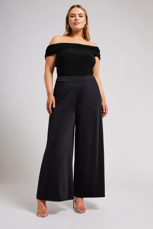 Yours London YOURS LONDON Curve Black Ruched Bardot Bodysuit