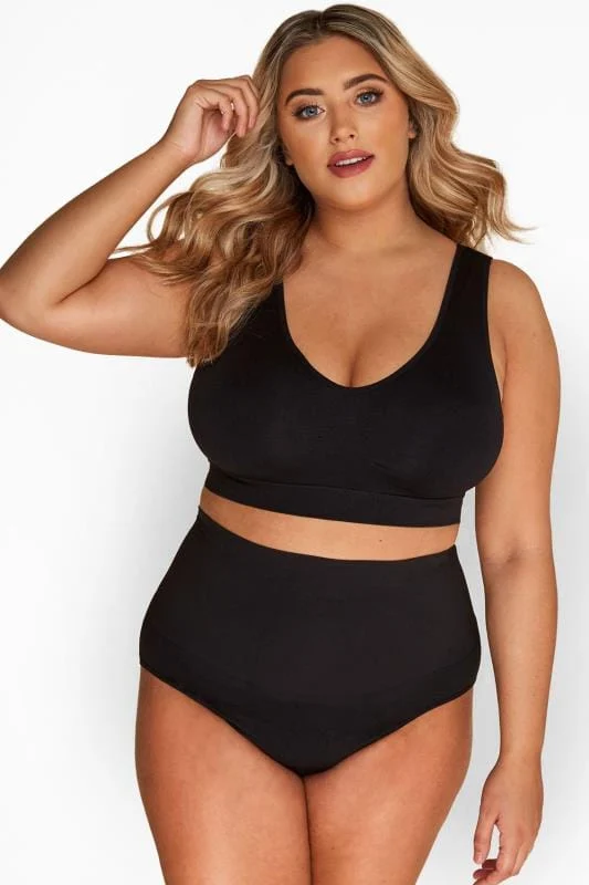Yours YOURS 2 PACK White & Black Seamless Non-Padded Non-Wired Bralettes