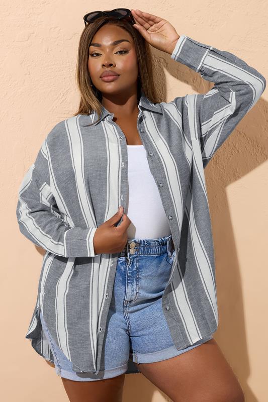 Yours YOURS Curve Black Chambray Shorts