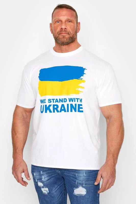 Yours YOURS Ukraine Crisis 100% Donation White 'We Stand With Ukraine' T-Shirt