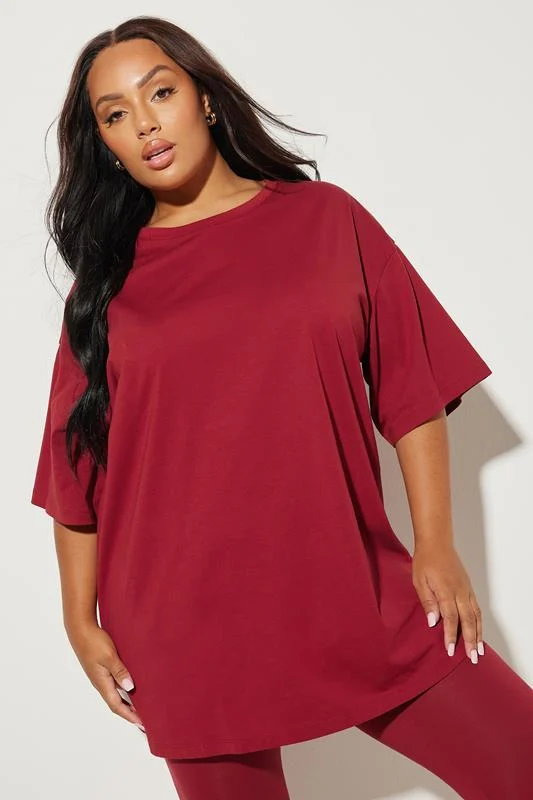 Yours YOURS Curve Berry Red Leggings