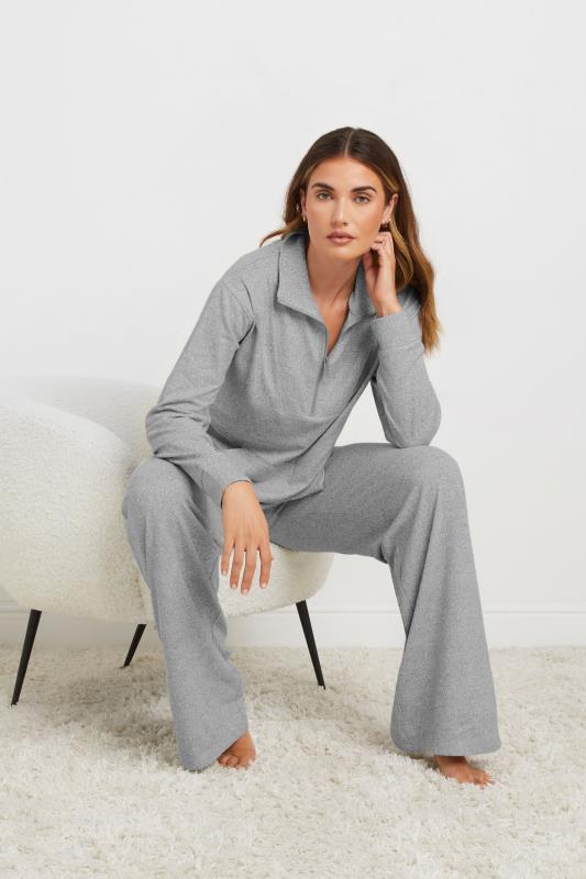 LTS LTS Tall Grey Marl Soft Touch Zip Jumper