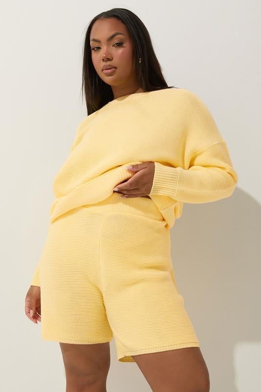 Limited Collection LIMITED COLLECTION Curve Yellow Crew Neck Knitted Jumper