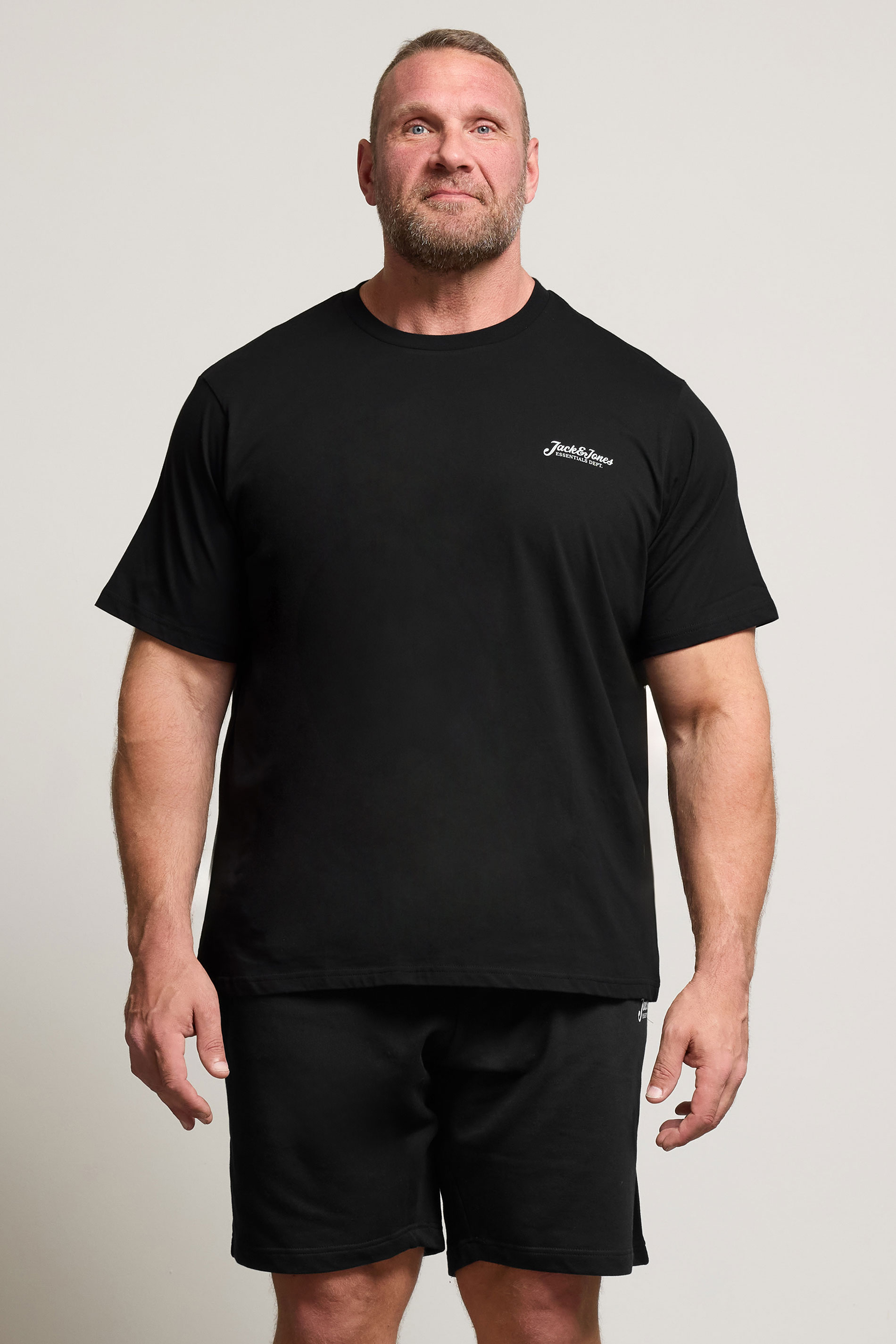 Jack & Jones JACK & JONES Big & Tall Black 'Beau' T-Shirt & Short Set