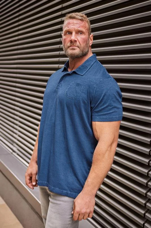 BadRhino BadRhino Big & Tall Blue Washed Polo Shirt