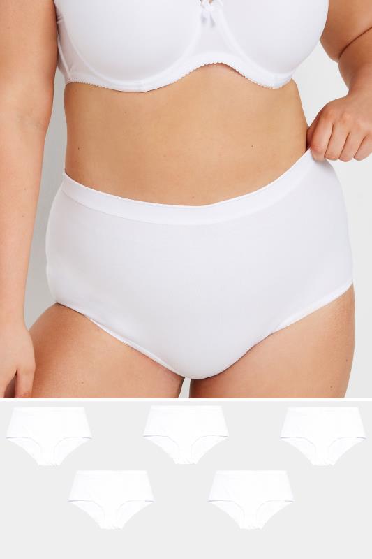 Yours YOURS Curve 5 PACK White Stretch Full Briefs