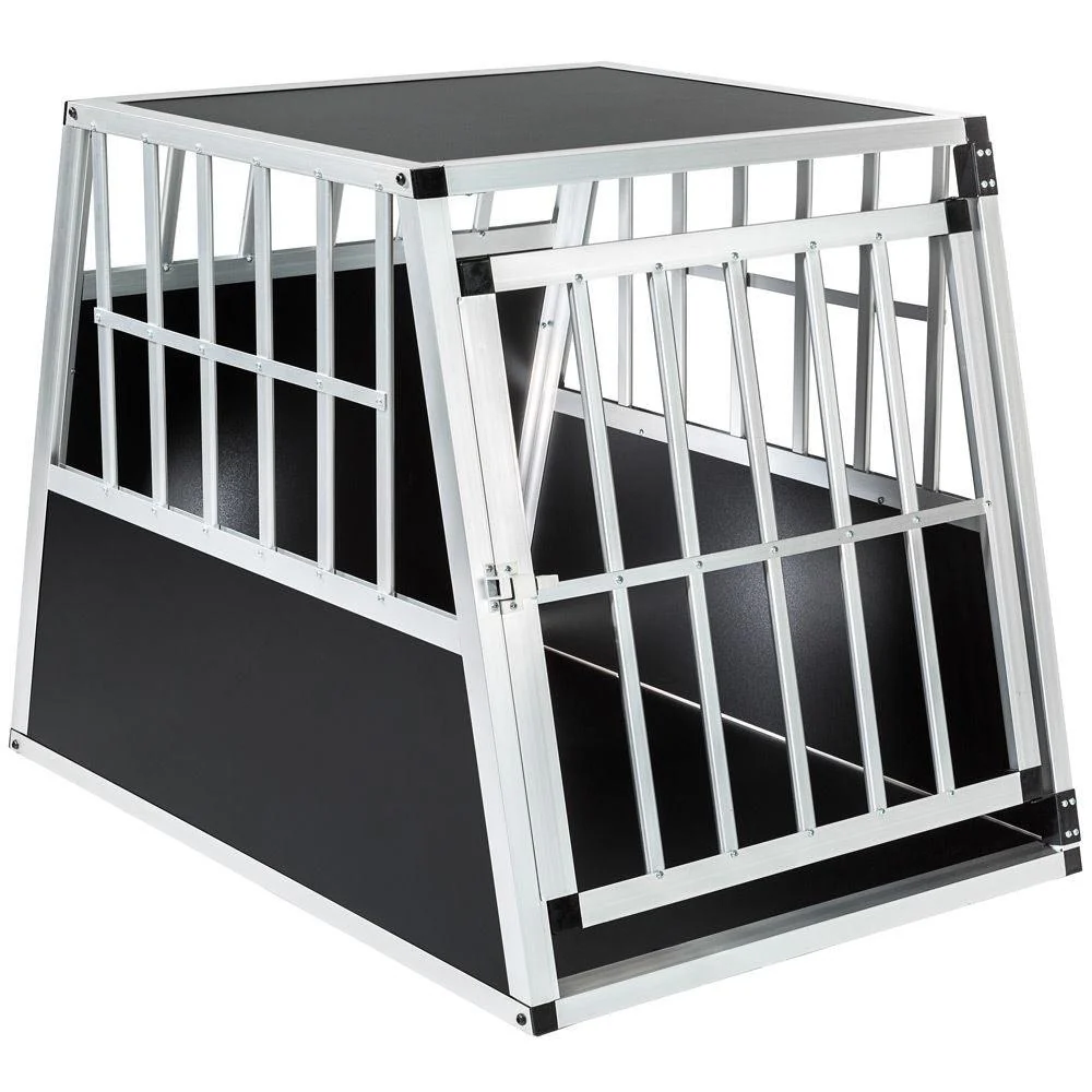 Cage box caisse de transport voyage pour chien mobile aluminium 66 x 90 x 69,5cm 3708003