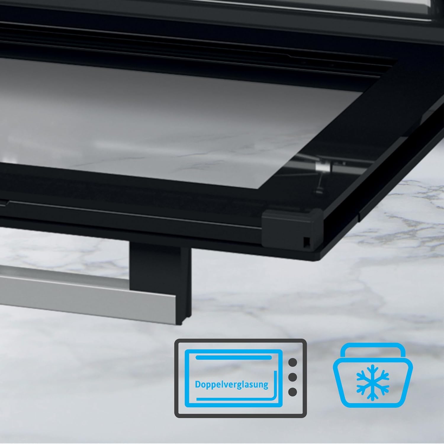 ICQN Mini Four Electrique 60l, 5 Fonctions, 40°-230°C, 2000 W, Anthracite Noir