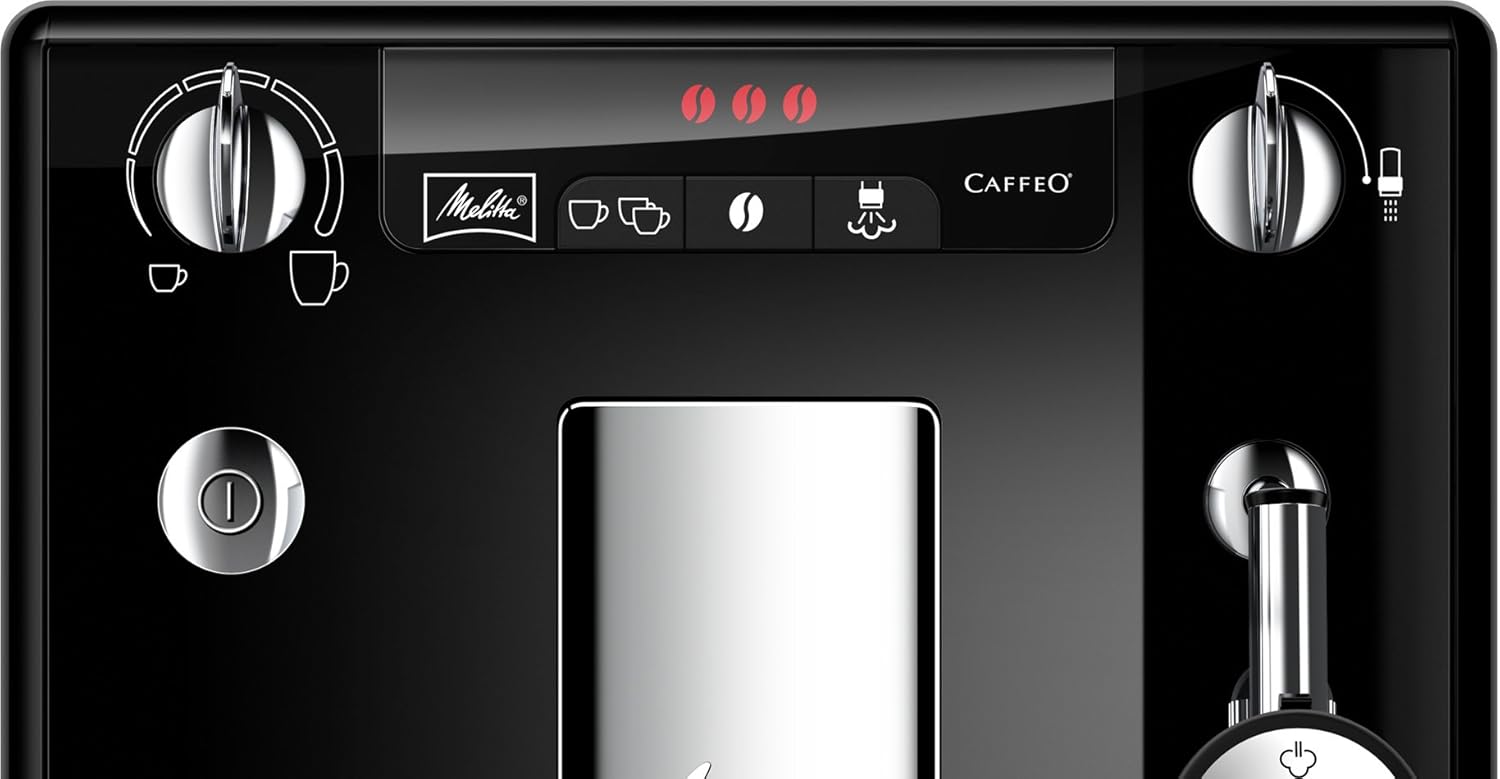 Melitta Solo & Perfect Milk Argent, Machine à Café à Grains avec Broyeur et Système d'Extraction des Armes, Mode 1 à 2 Tasses, Auto Cappuccinatore, Affichage LED, E957-203, 1400W