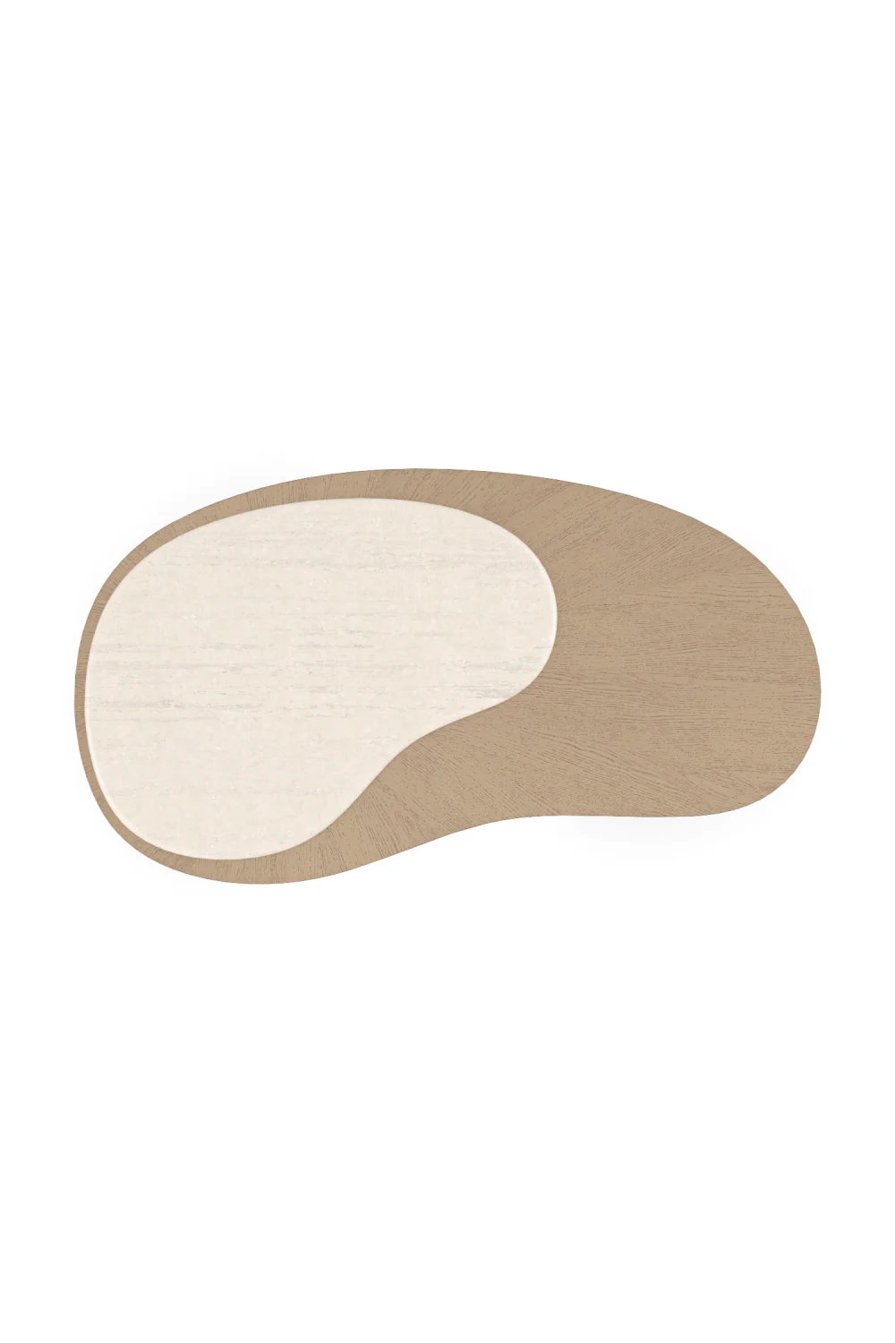 Table basse incurvée en laiton et travertin | Caracole Contrast