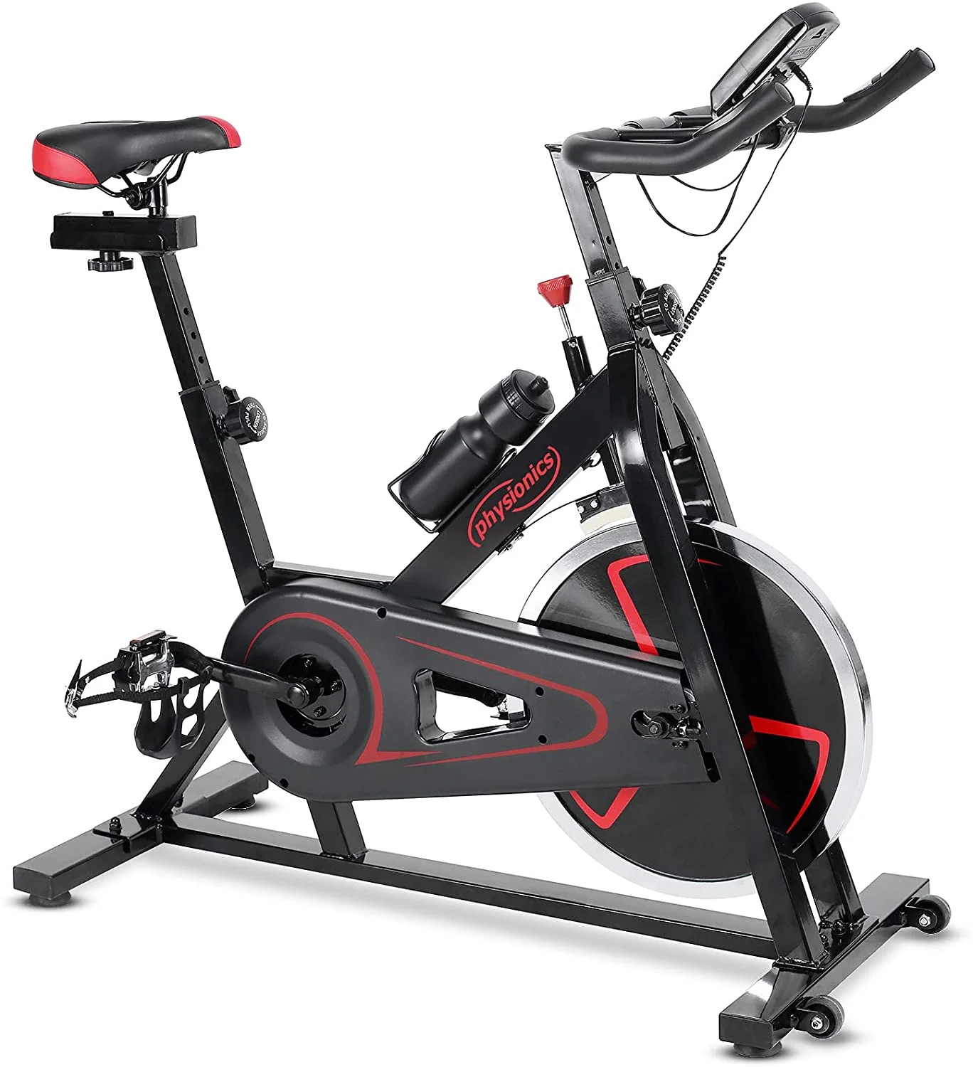 Vélo d'appartement avec écran pulsomètre volant d'inertie de 10 kg selle guidon et résistance réglables vélo d'exercice de fitness d'intérieur 01_0000167