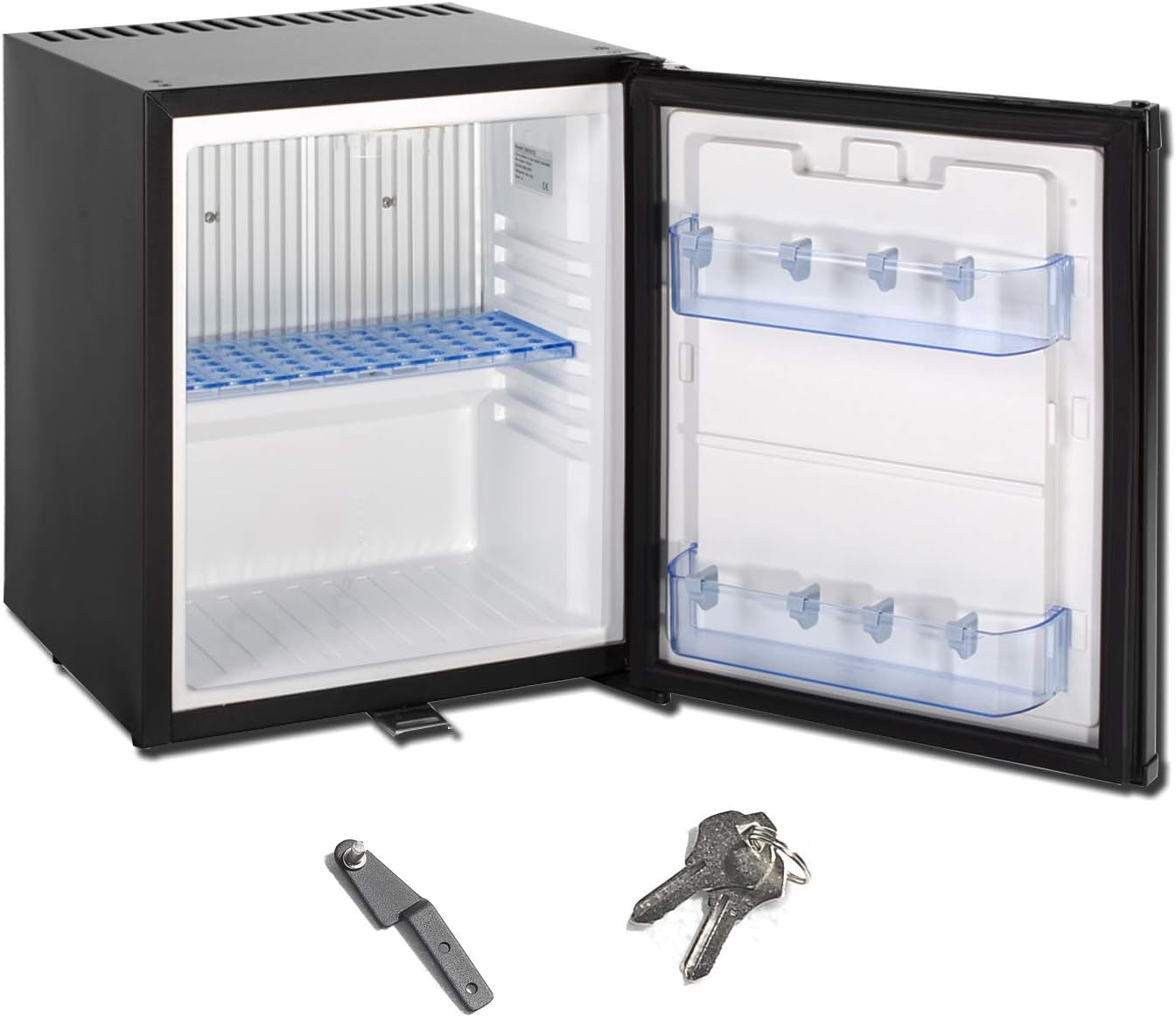 Smad Frigo Camping 12V 220V avec Serrure Mini Frigo Voiture à Porte Réversible sans Bruit 30L Noir