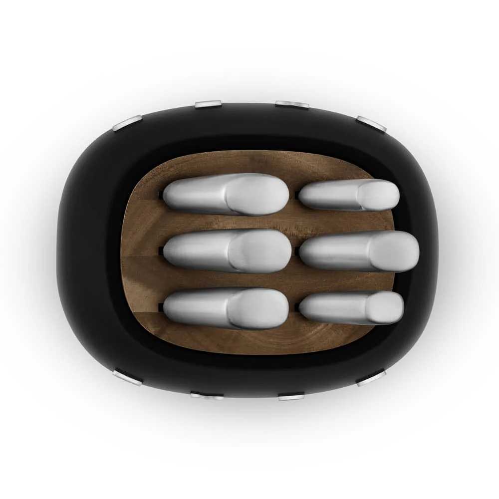 Bloc de 6 couteaux inox Noir Smeg