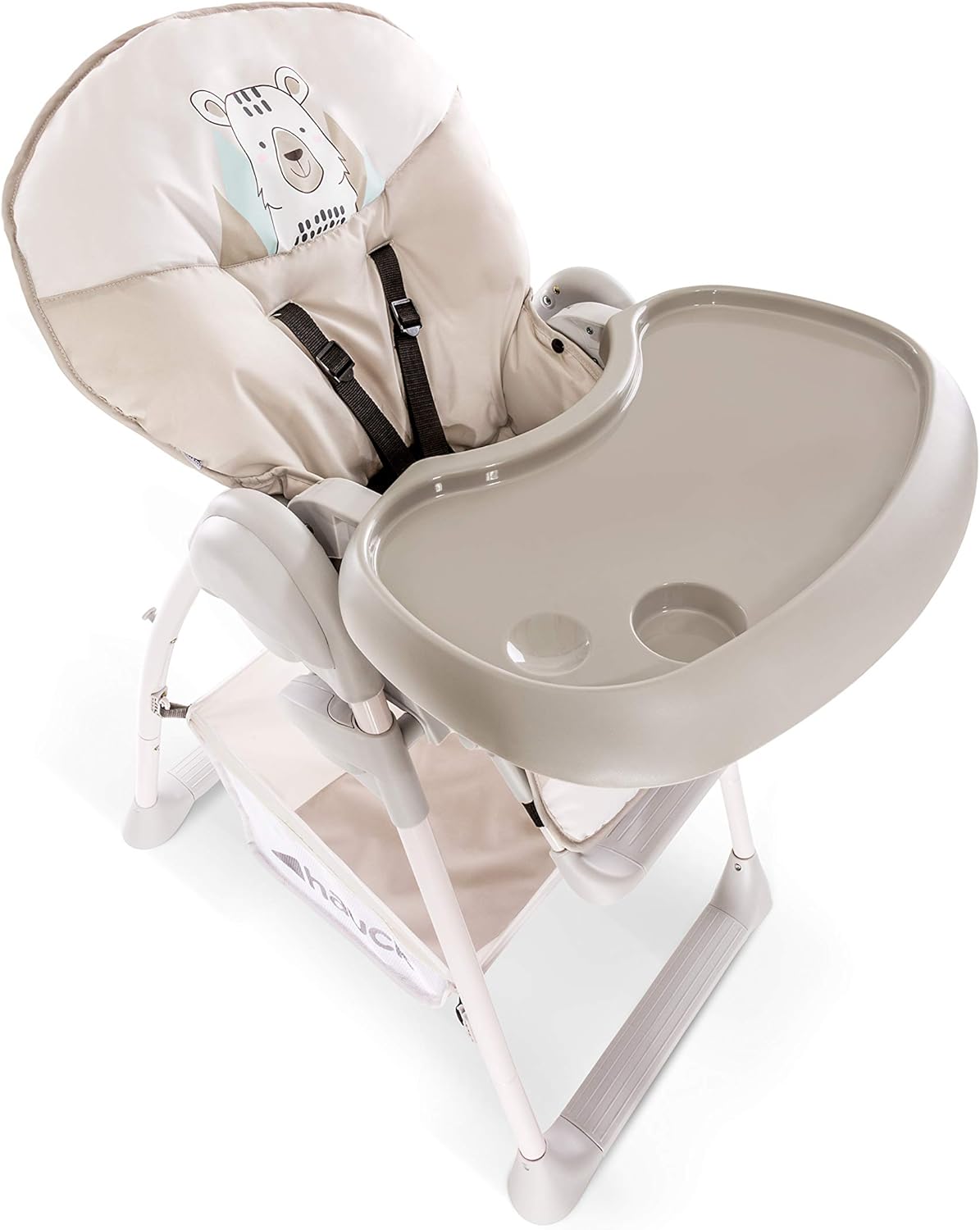 Hauck Chaise Haute Bébé Sit N Relax, Inclus Transat Bebe avec Arche de Jeux, Siège Enfant avec Plateau, Chssis Réglable en Hauteur avec Roues et Panier, Pliable - Wild Panda