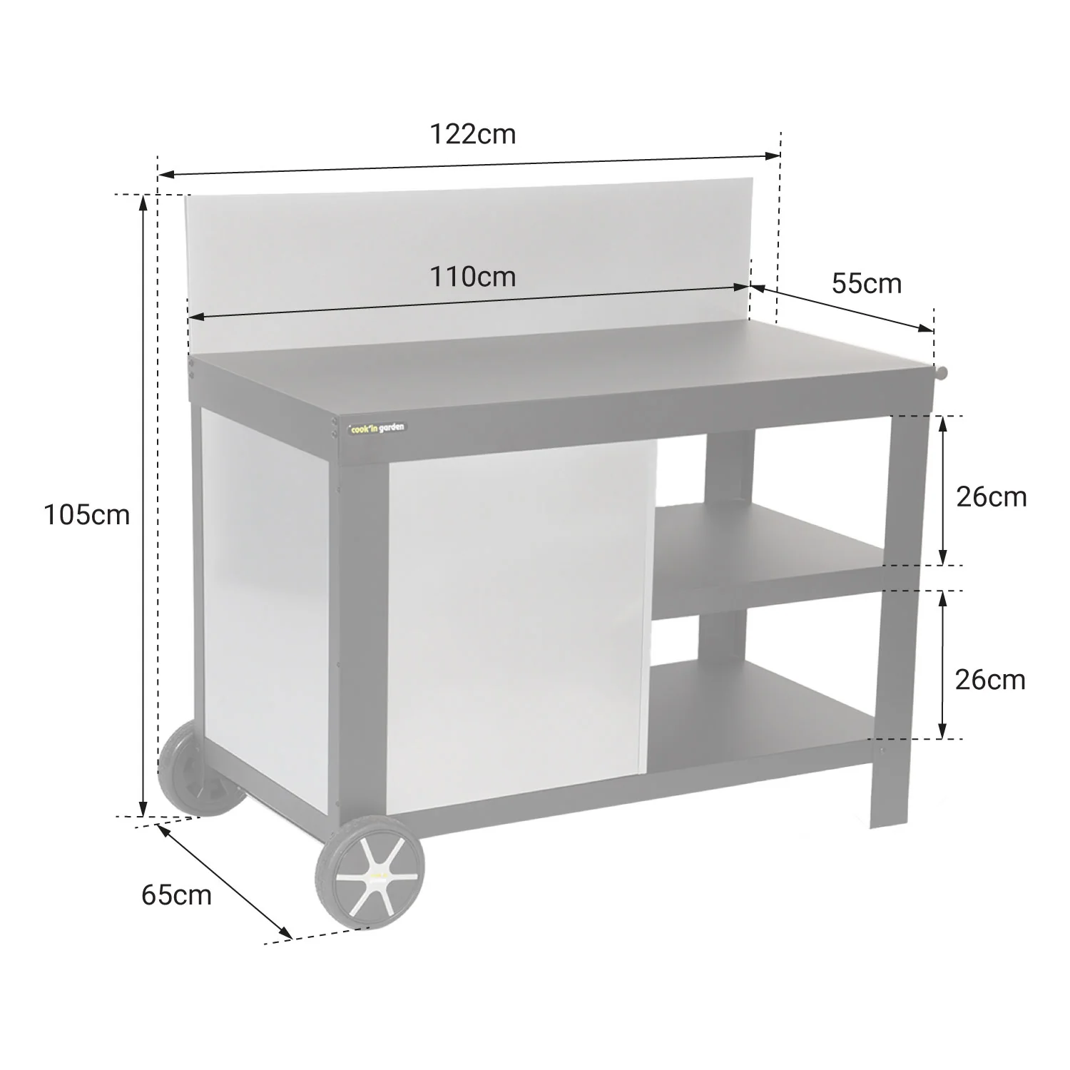 Desserte noire NOVA pour plancha Cook'in Garden