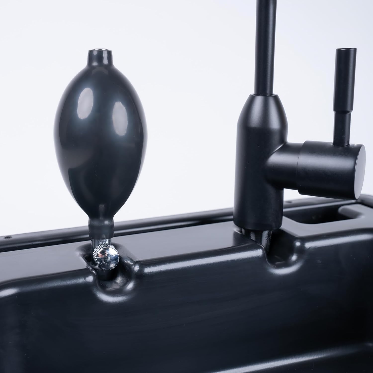 BOXIO - Wash: Lavabo Mobile avec Pompe à Main - vier Camping Car, Van, Camping, Jardin | vier avec Bac, Robinet en Plastique, Noir