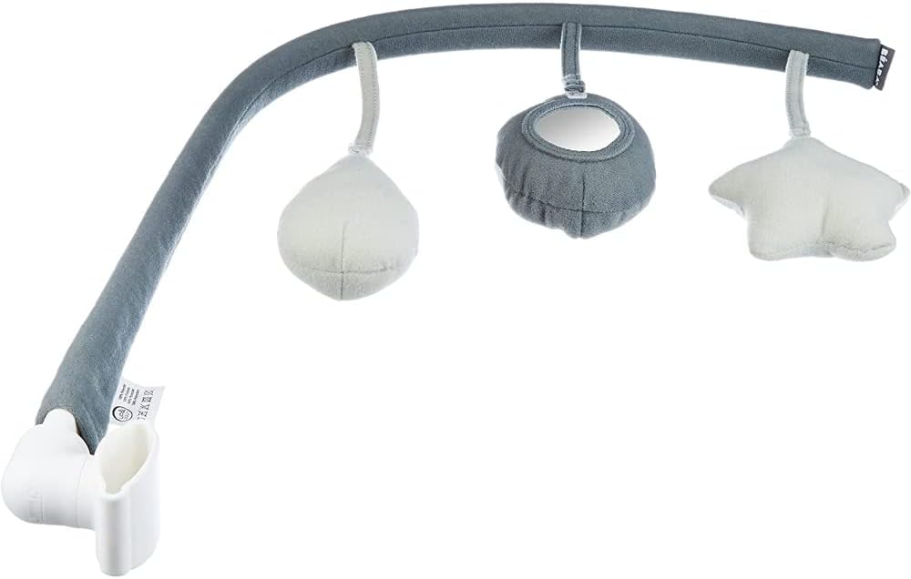 Béaba, Transat Up & Down IV, Transat Réglable en Hauteur, Unisexe pour Bébé et Enfants, 3 Positions d'Inclinaison, Harnais Sécurité 5 Points, Réducteur de Naissance, Gris minéral et miel